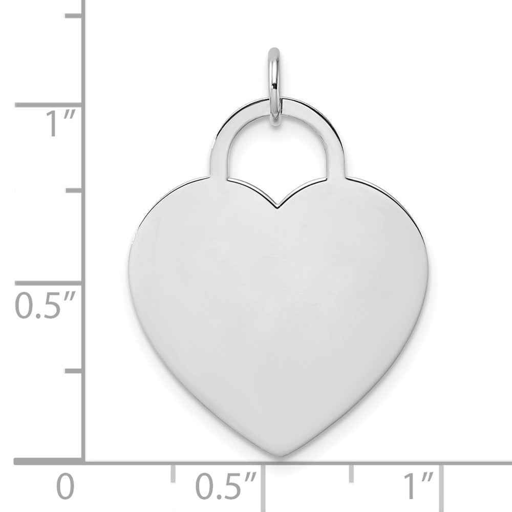 14K Weißgold Herzscheiben-Charm