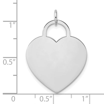 14K Weißgold Herzscheiben-Charm