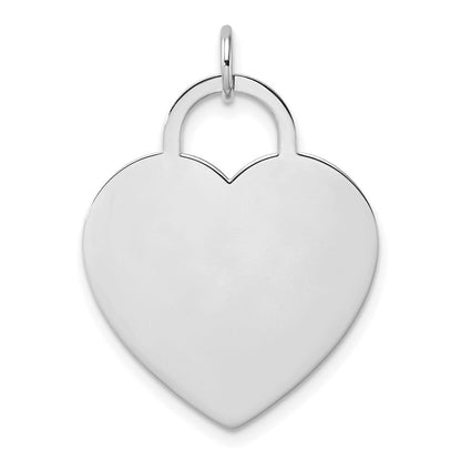 14K Weißgold Herzscheiben-Charm