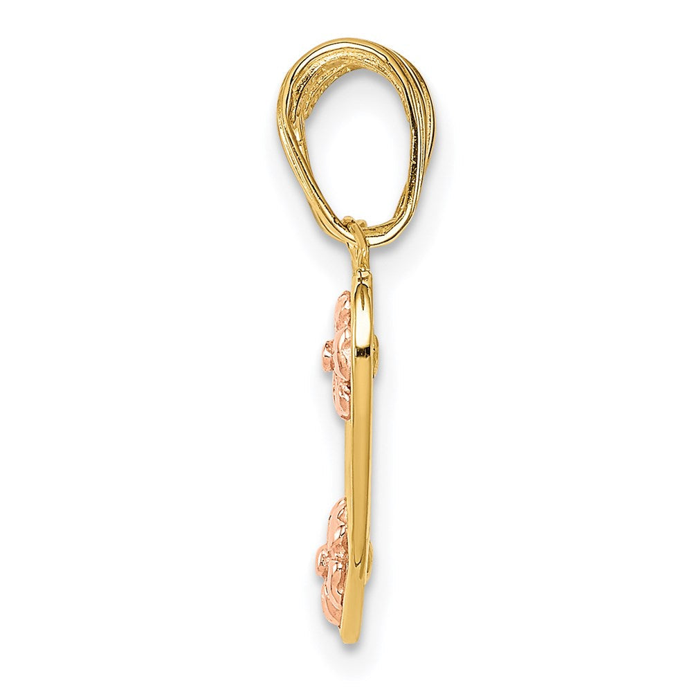 14 Karat Bicolor-Gold Herz-Anhänger „MOMMY-ME" zum Auseinandernehmen