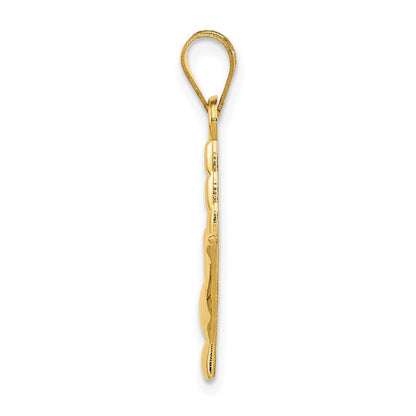 14K Gelbgold Poliert I Liebe You Hand/sign Language Charm