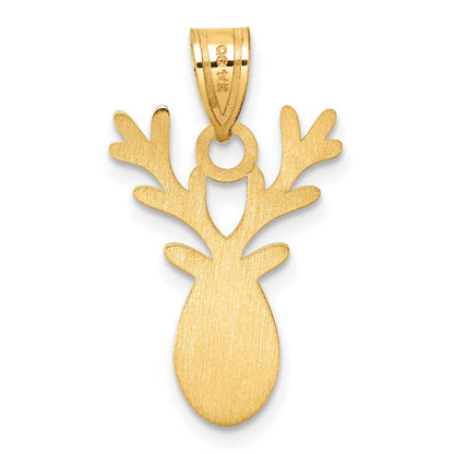 14K Gelbgold Rentier-Charm mit Emaille