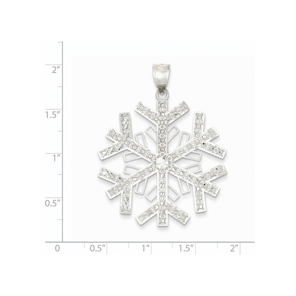 14K Weißgold Schneeflocken-Anhänger