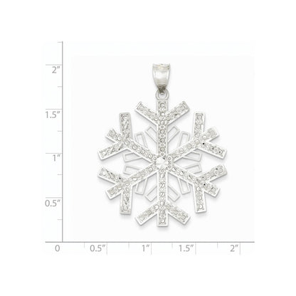 14K Weißgold Schneeflocken-Anhänger