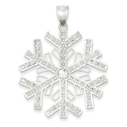 14K Weißgold Schneeflocken-Anhänger