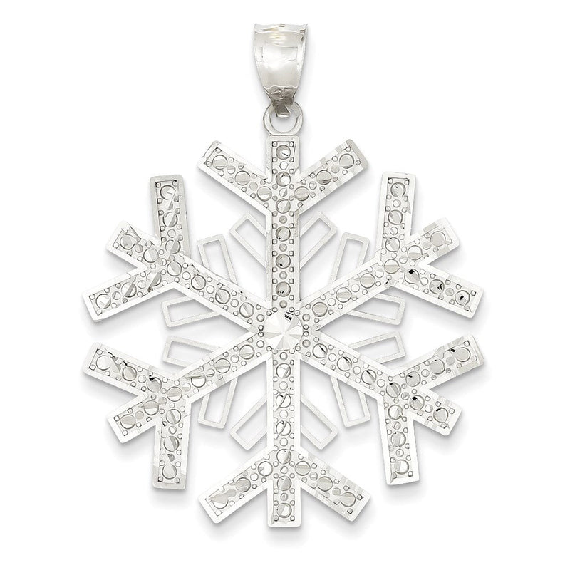 14K Weißgold Schneeflocken-Anhänger