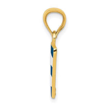 14K Gelbgold Anhänger mit Emaille-Design der kubanischen Flagge