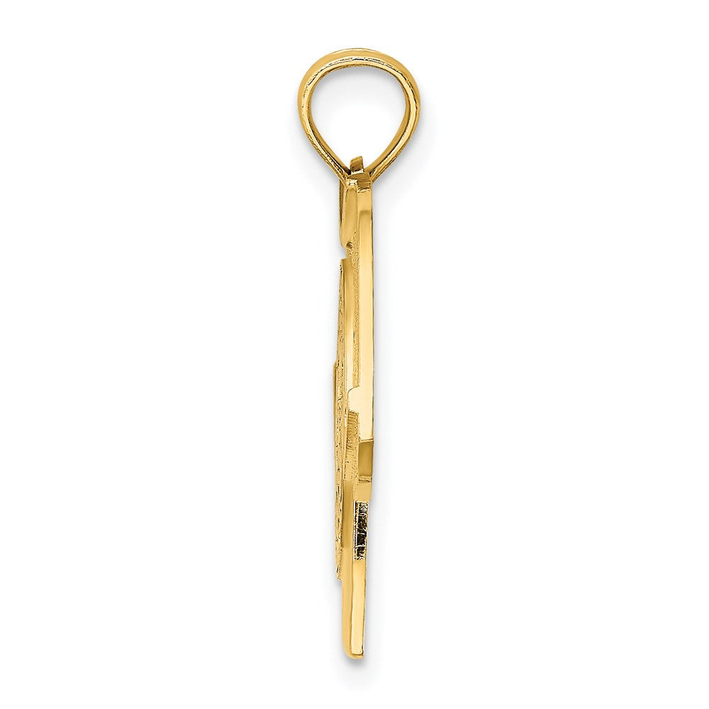 14K Gelb- und Rhodiumgold mit Rhodium US-Luftwaffe-T-Shirt-Charm