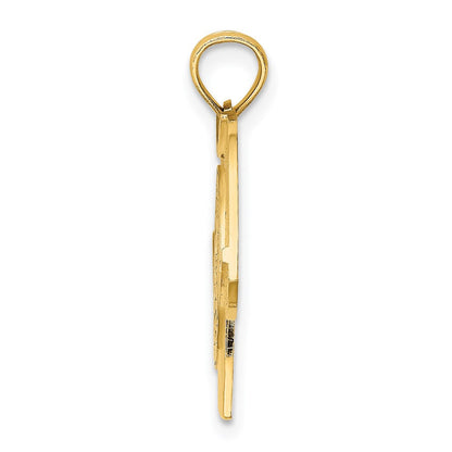 14K Gelb- und Rhodiumgold mit Rhodium US-Luftwaffe-T-Shirt-Charm