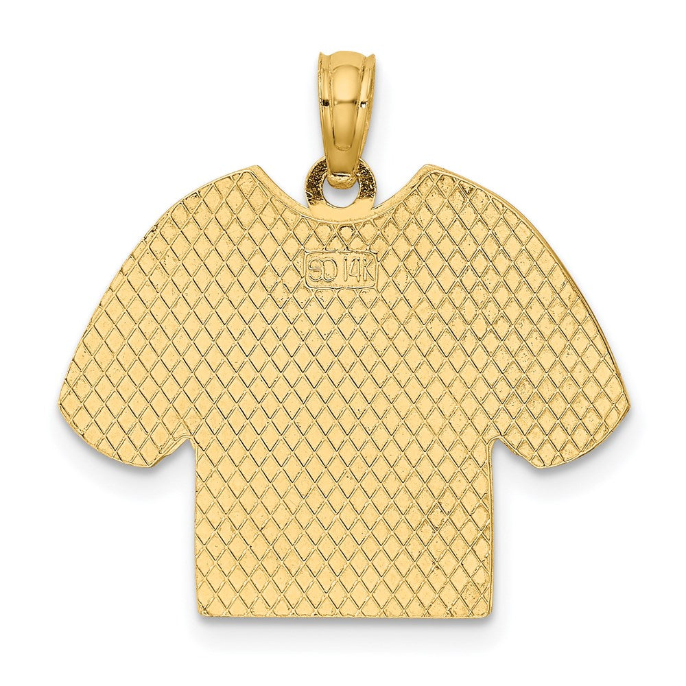 14K Gelb- und Rhodiumgold mit Rhodium US-Luftwaffe-T-Shirt-Charm
