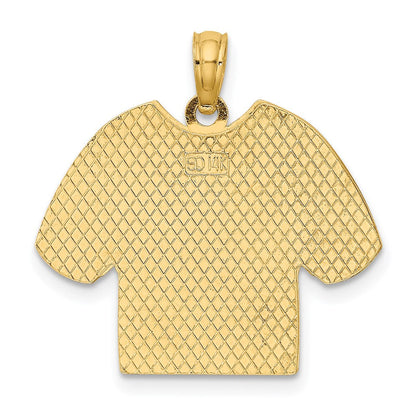 14K Gelb- und Rhodiumgold mit Rhodium US-Luftwaffe-T-Shirt-Charm