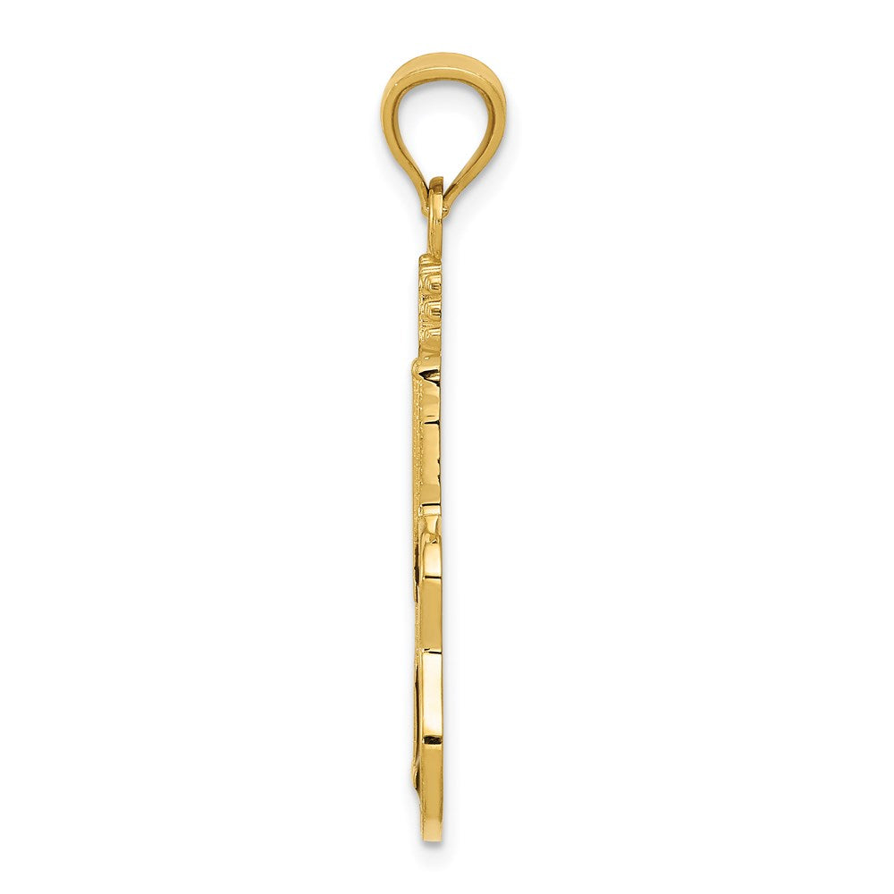 14K Gelbgold Emaillierter Gitarren-Anhänger