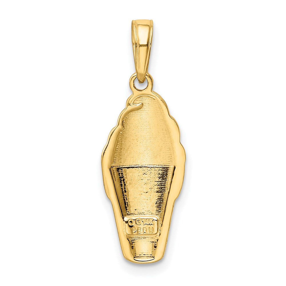 14K Gelbgold Anhänger „Vanilleeistüte“ emailliert