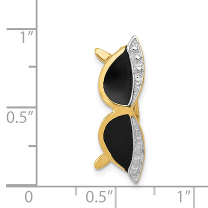 14K Gelbgold Sonnenbrillen-Anhänger/Gleitanhänger, emailliert