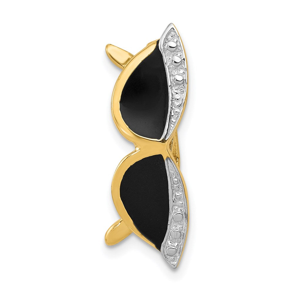 14K Gelbgold Sonnenbrillen-Anhänger/Gleitanhänger, emailliert