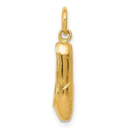 14K Gelbgold 3-d Ballett Slipper Anhänger