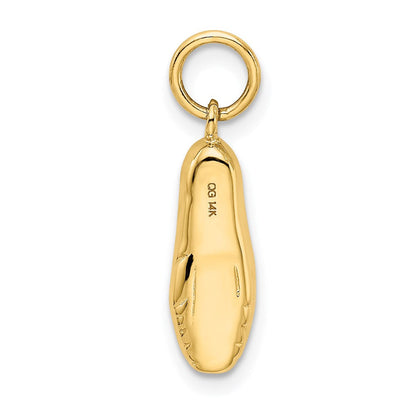 14K Gelbgold 3-d Ballett Slipper Anhänger