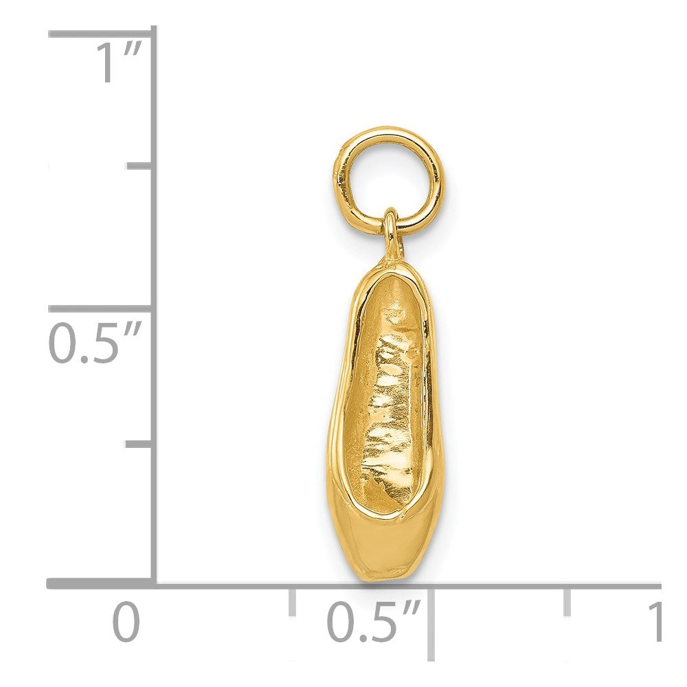 14K Gelbgold 3-d Ballett Slipper Anhänger