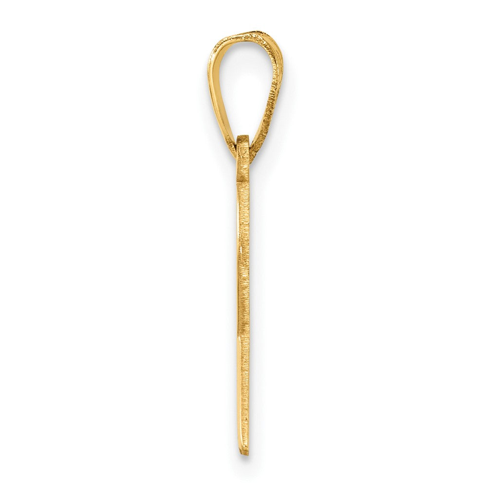 14K Gelbgold Klein Emailliert Bewusstsein Schleife Charm