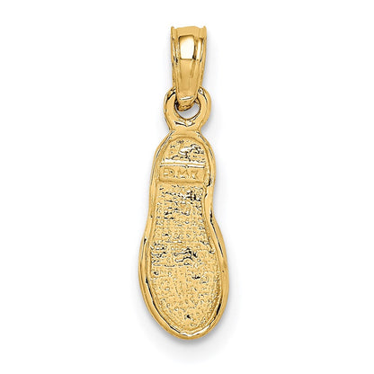 14K Gelb & Rhodium 3d mit Rhodium Einfach Flip-flop Anhänger