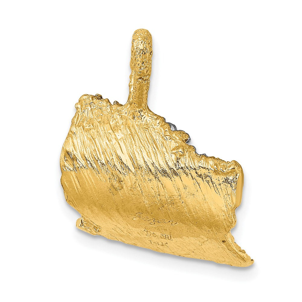 14K Gelb- und Rhodiumgold Rhodium 3-D Surfer-in-der-Welle-Charm