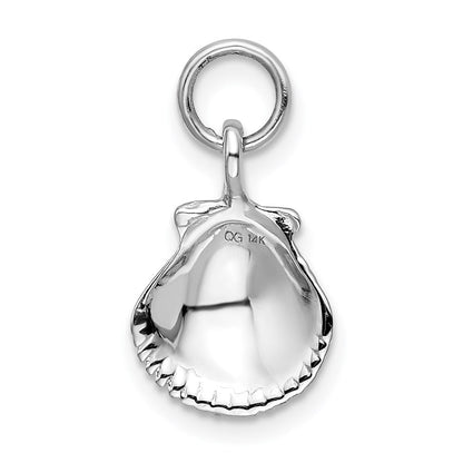 14K Weißgold Seashell Anhänger