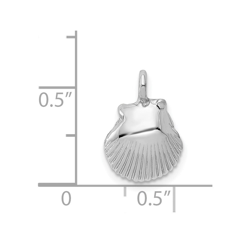 14K Weißgold Seashell Anhänger