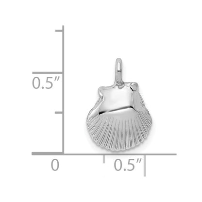 14K Weißgold Seashell Anhänger