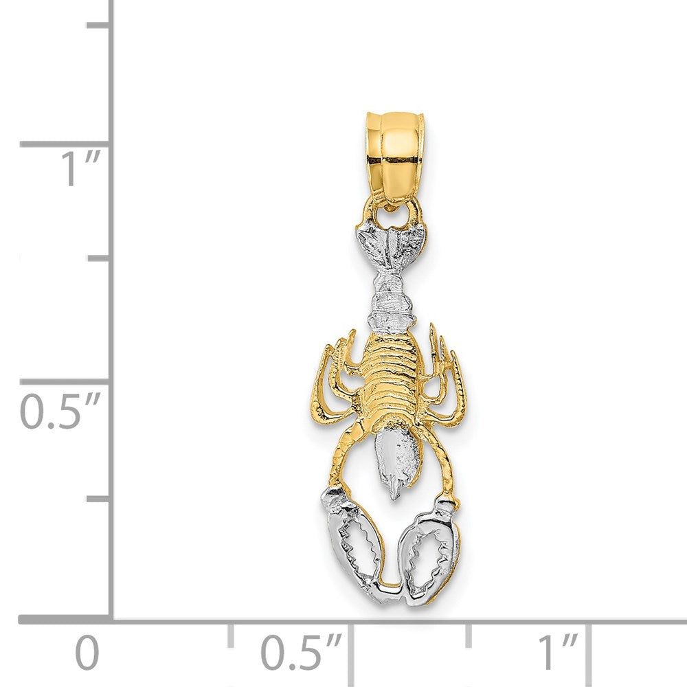 14K Gelb & Rhodium mit Weiß Karabiner Charm