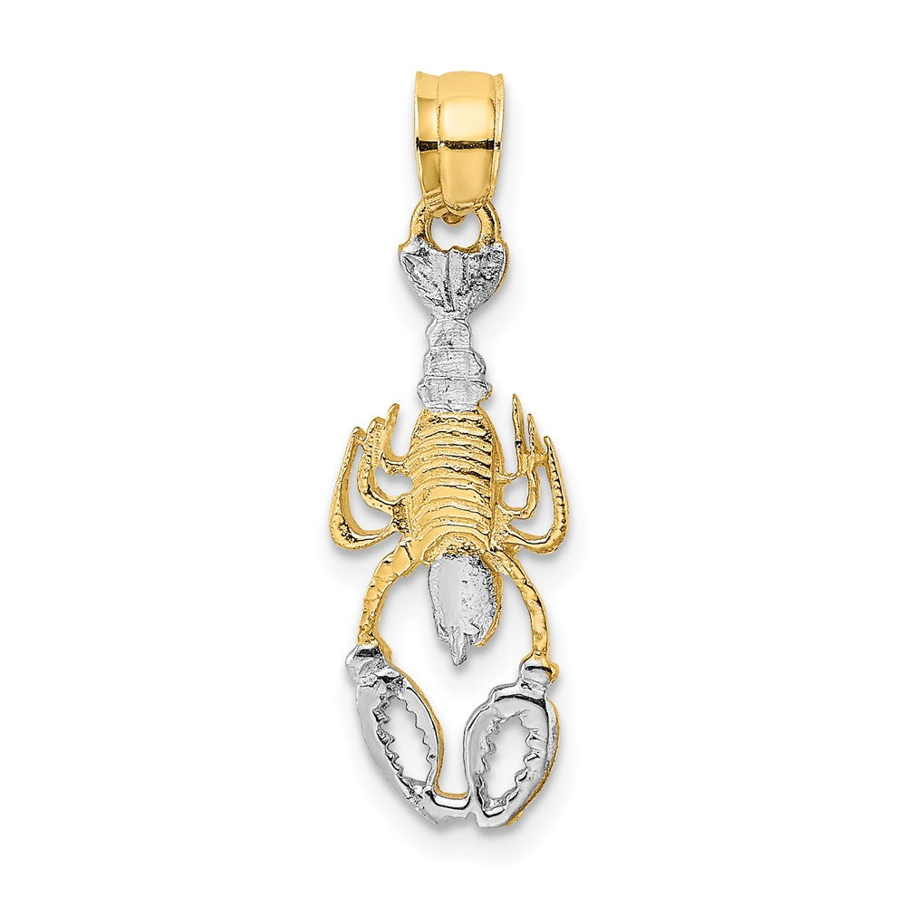 14K Gelb & Rhodium mit Weiß Karabiner Charm