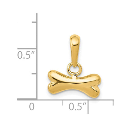 14K Gelbgold Hundeknochen-Anhänger