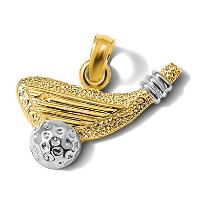 14K Gelb & Rhodium Golf Club und Kugel Charm
