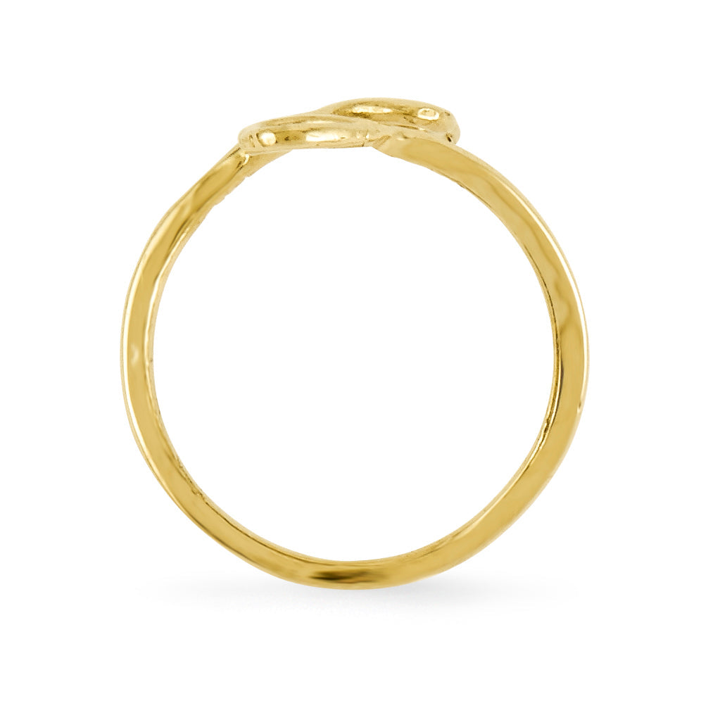 14K Gelbgold Doppelt Herz Zehenring