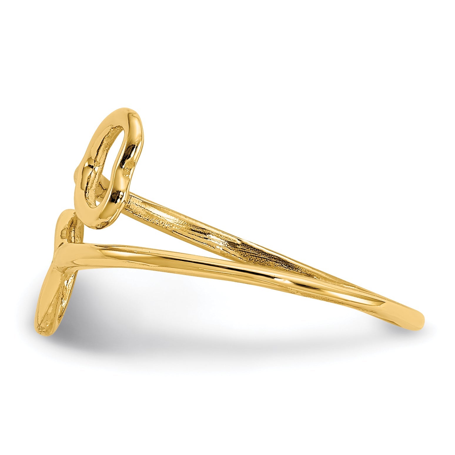 14K Gelbgold Doppelt Herz Zehenring