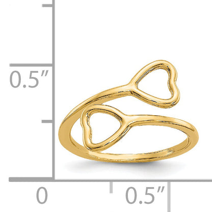 14K Gelbgold Doppelt Herz Zehenring