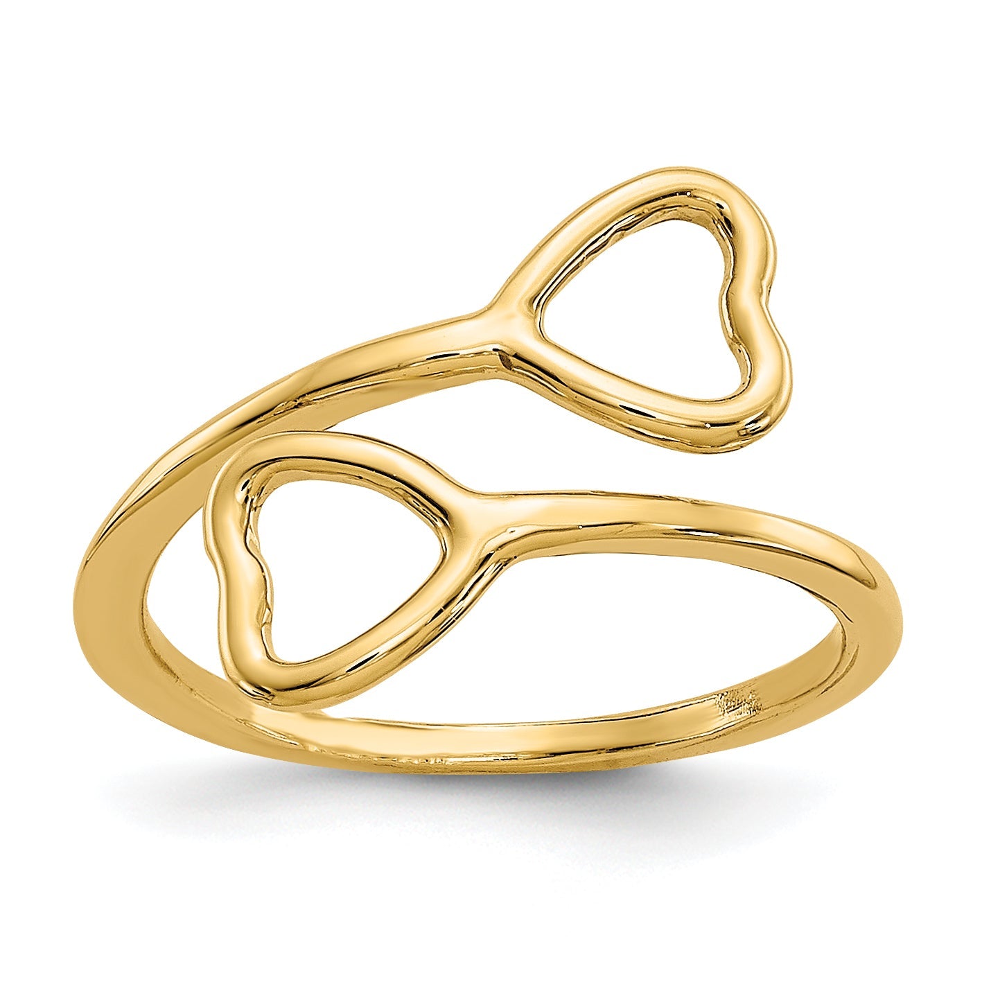 14K Gelbgold Doppelt Herz Zehenring