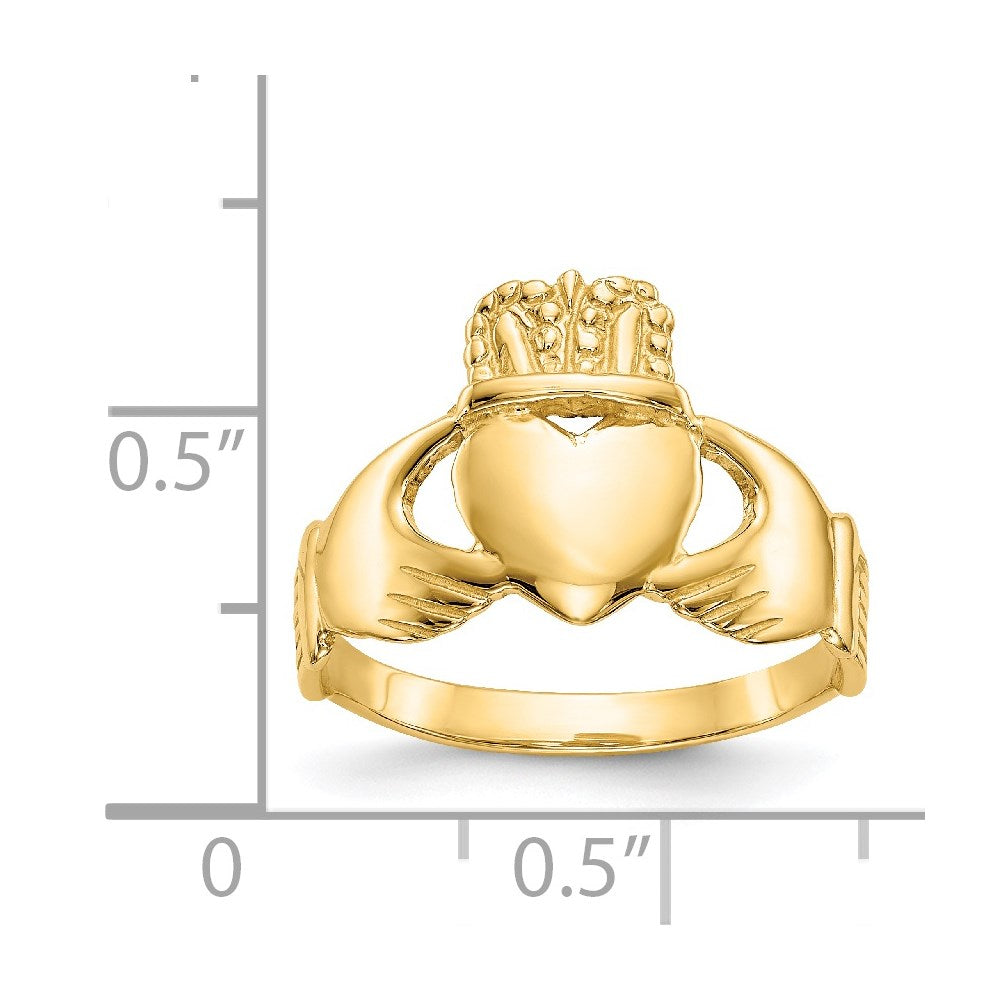 14K Gelbgold Damen Claddagh-Ring