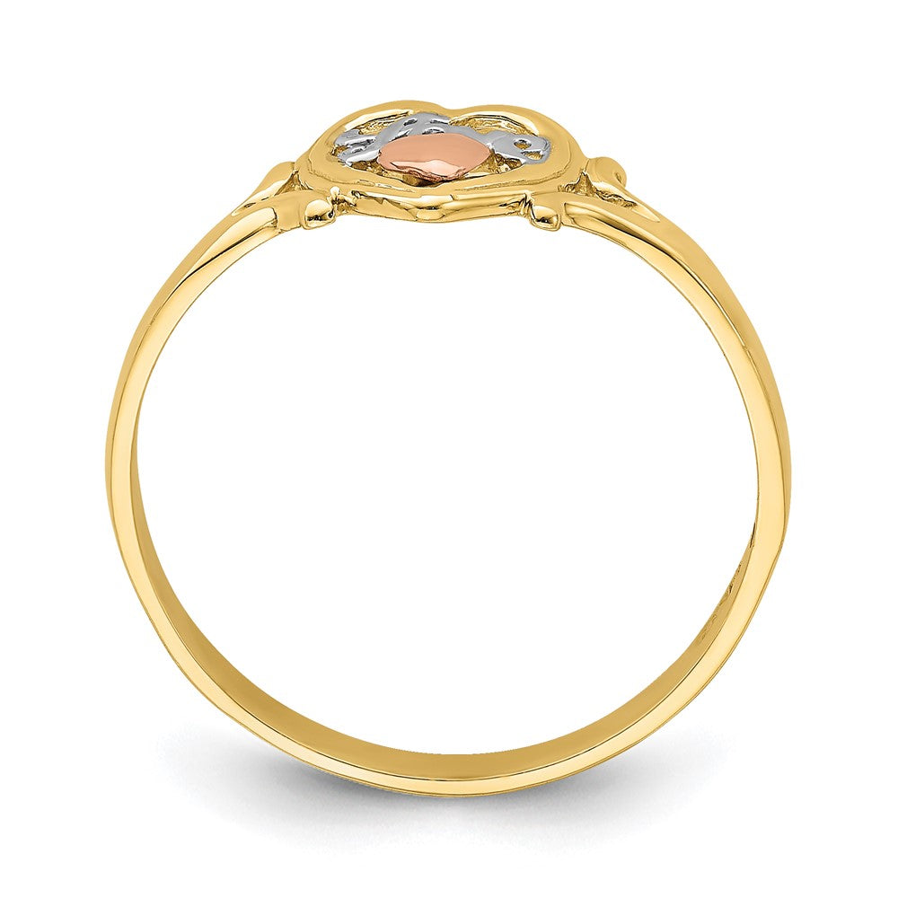 14K Gelb- und Roségold mit Rhodium Liebesherz-Ring