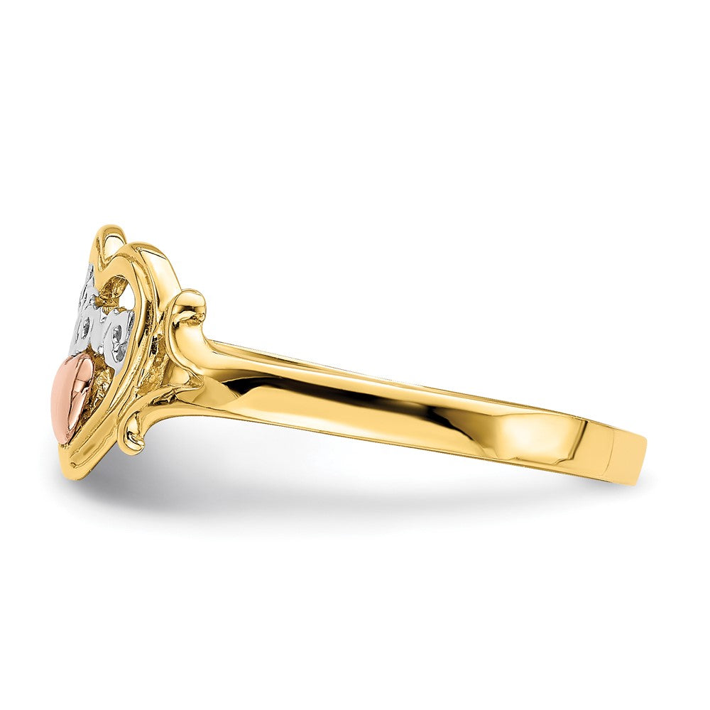 14K Gelb- und Roségold mit Rhodium Liebesherz-Ring