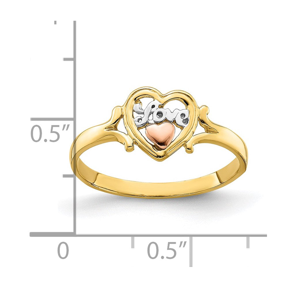 14K Gelb- und Roségold mit Rhodium Liebesherz-Ring