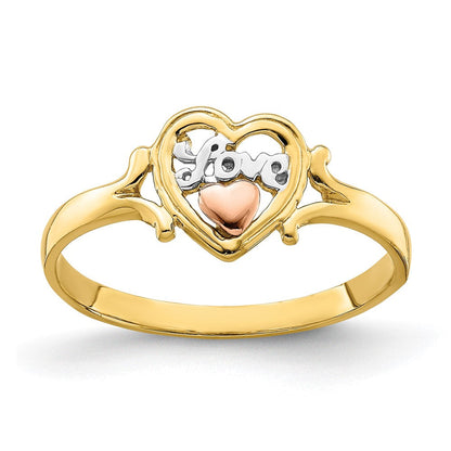 14K Gelb- und Roségold mit Rhodium Liebesherz-Ring