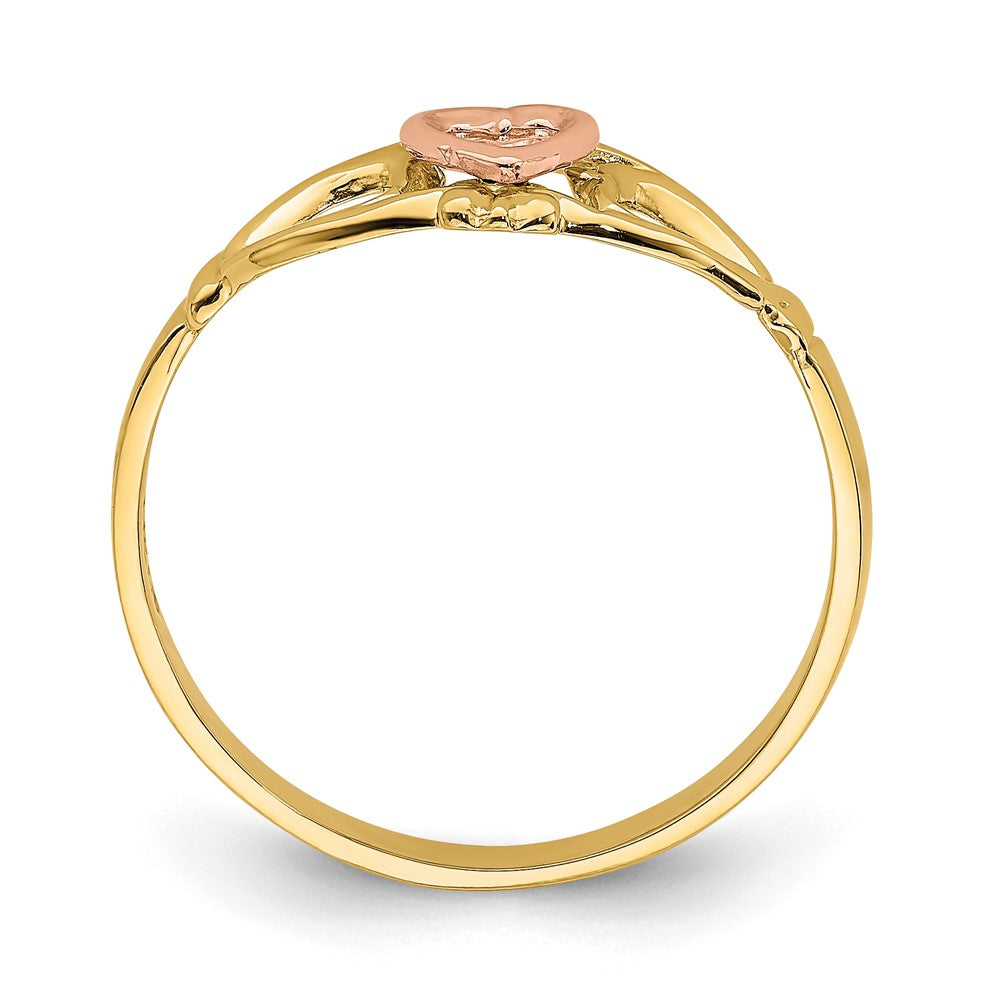 14K Bicolor Gold Herz-Ring