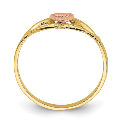 14K Bicolor Gold Herz-Ring