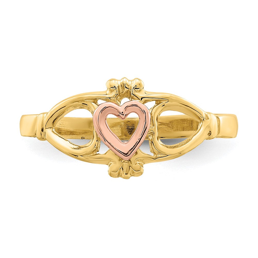 14K Bicolor Gold Herz-Ring