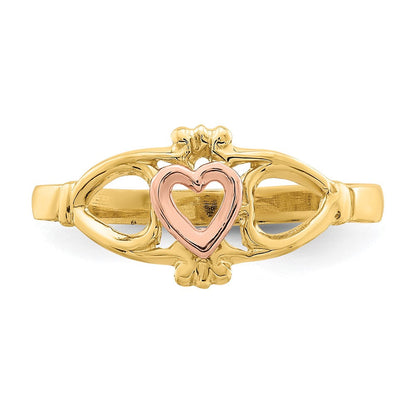 14K Bicolor Gold Herz-Ring