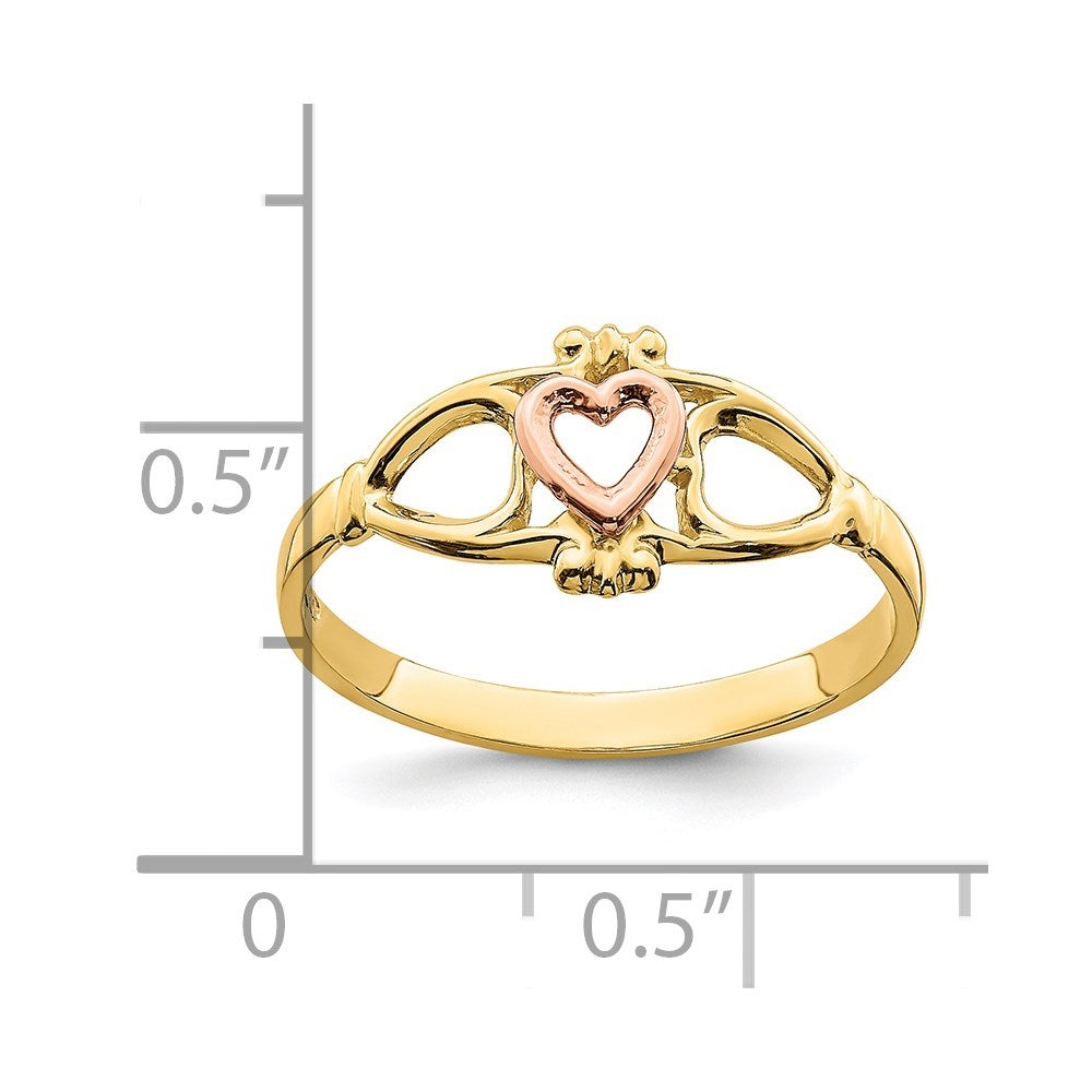 14K Bicolor Gold Herz-Ring