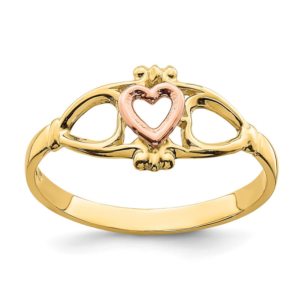 14K Bicolor Gold Herz-Ring