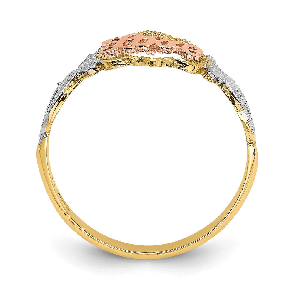 14K Gelb- und Roségold mit Rhodium Love-Ring