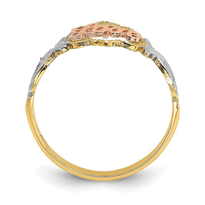 14K Gelb- und Roségold mit Rhodium Love-Ring