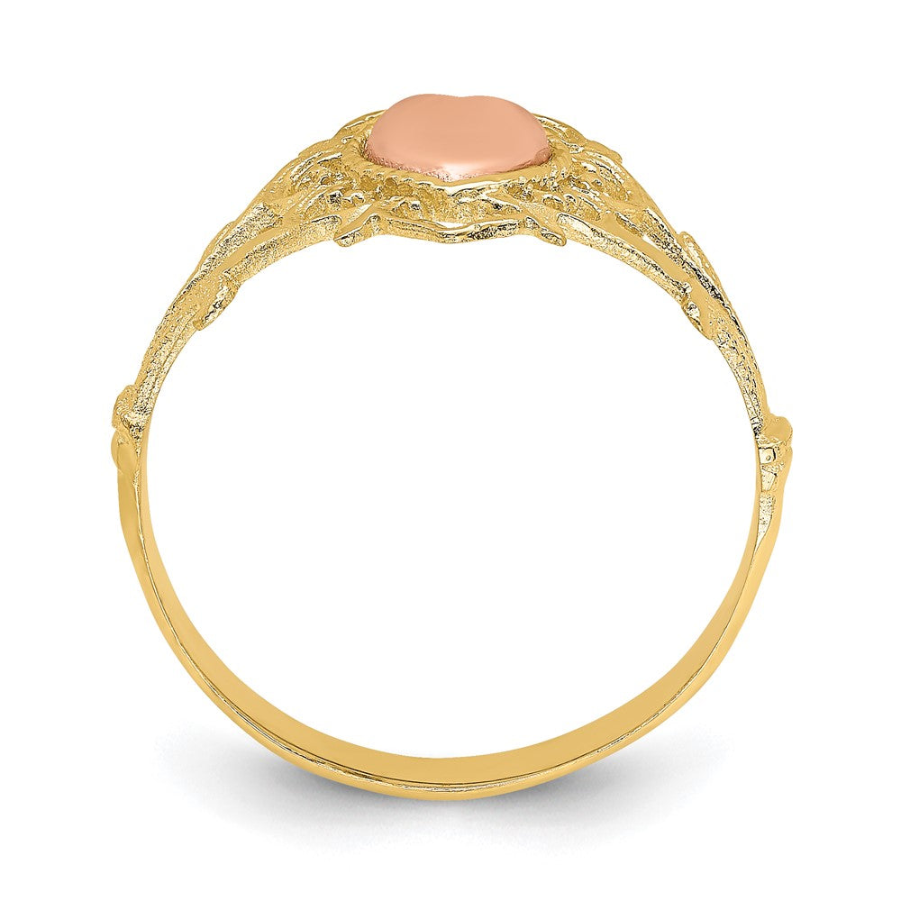 14K Bicolor-Gold Herzring